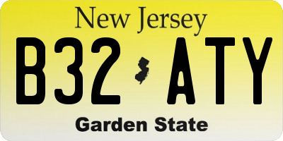 NJ license plate B32ATY