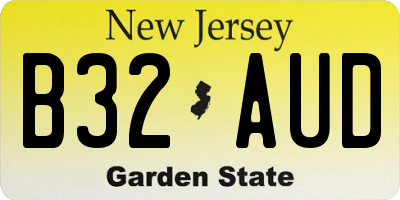 NJ license plate B32AUD