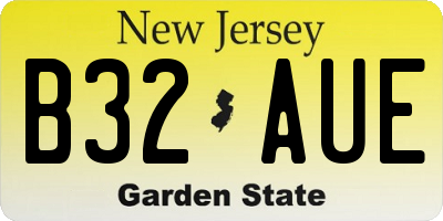 NJ license plate B32AUE
