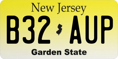 NJ license plate B32AUP