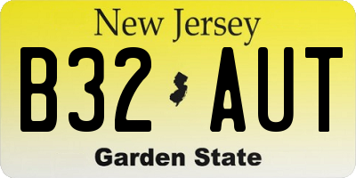 NJ license plate B32AUT