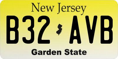 NJ license plate B32AVB