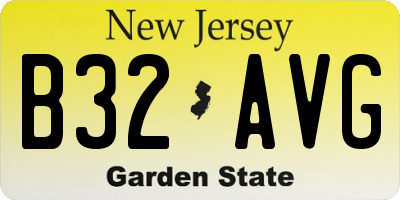 NJ license plate B32AVG