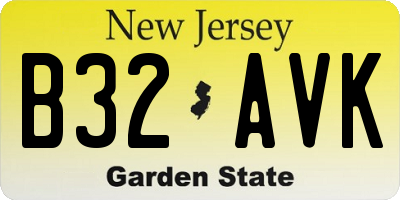 NJ license plate B32AVK