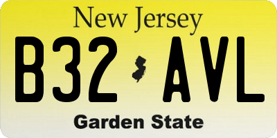 NJ license plate B32AVL
