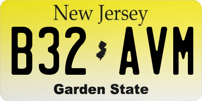 NJ license plate B32AVM