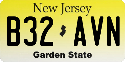 NJ license plate B32AVN