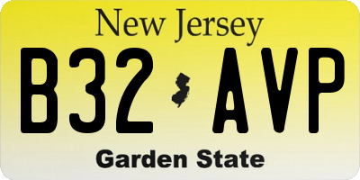 NJ license plate B32AVP