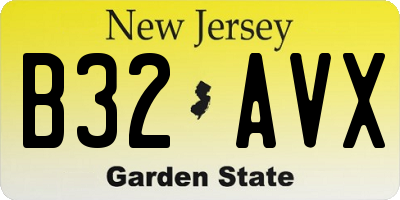 NJ license plate B32AVX