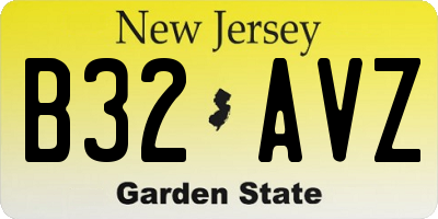 NJ license plate B32AVZ