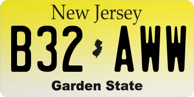 NJ license plate B32AWW