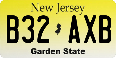 NJ license plate B32AXB