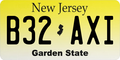 NJ license plate B32AXI