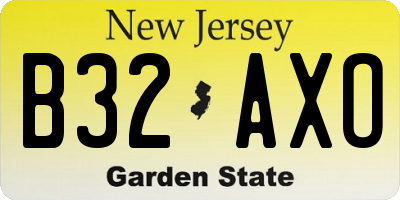 NJ license plate B32AXO