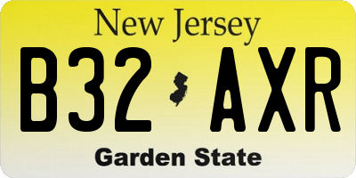 NJ license plate B32AXR