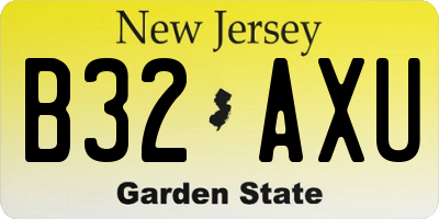 NJ license plate B32AXU