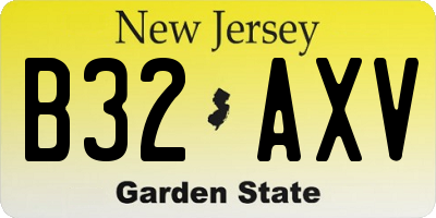 NJ license plate B32AXV