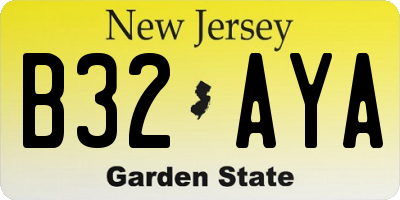 NJ license plate B32AYA