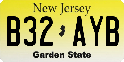 NJ license plate B32AYB