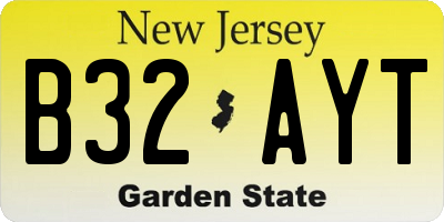 NJ license plate B32AYT