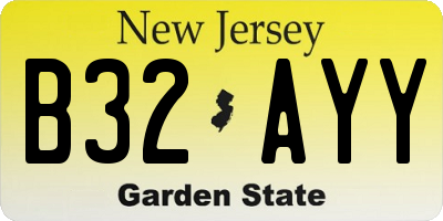 NJ license plate B32AYY