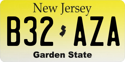 NJ license plate B32AZA