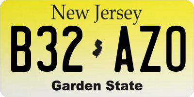 NJ license plate B32AZO