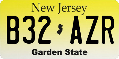 NJ license plate B32AZR