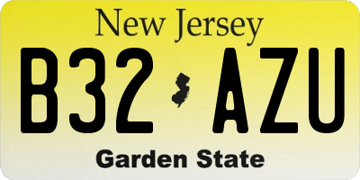 NJ license plate B32AZU