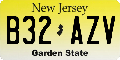 NJ license plate B32AZV