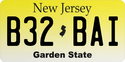 NJ license plate B32BAI