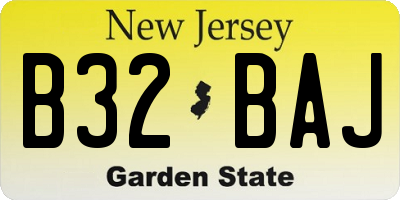 NJ license plate B32BAJ