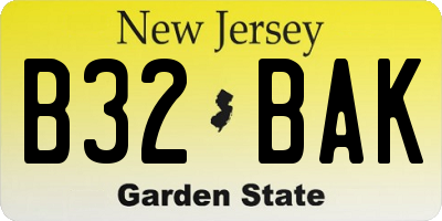 NJ license plate B32BAK