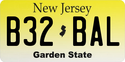 NJ license plate B32BAL