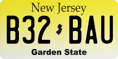 NJ license plate B32BAU