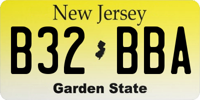 NJ license plate B32BBA
