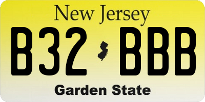 NJ license plate B32BBB