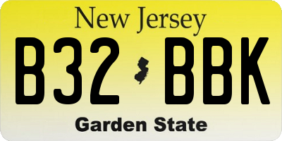 NJ license plate B32BBK