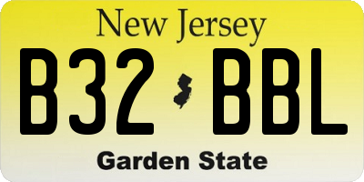 NJ license plate B32BBL