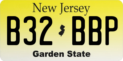 NJ license plate B32BBP
