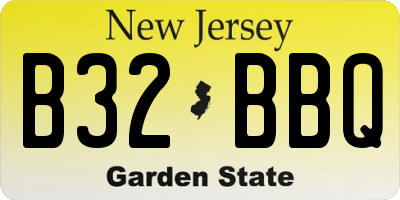 NJ license plate B32BBQ
