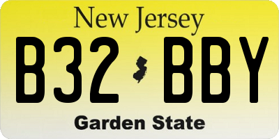 NJ license plate B32BBY