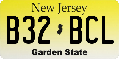 NJ license plate B32BCL