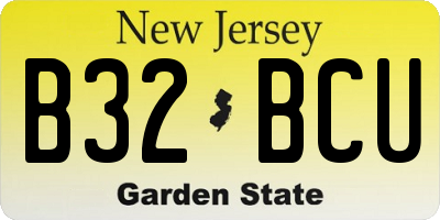 NJ license plate B32BCU