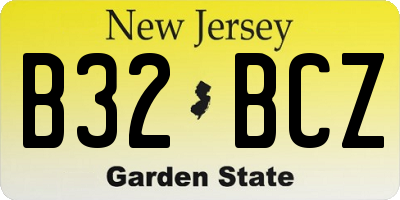 NJ license plate B32BCZ