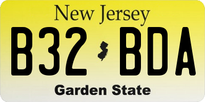 NJ license plate B32BDA