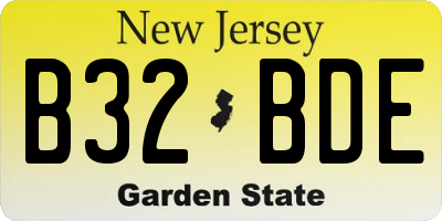 NJ license plate B32BDE