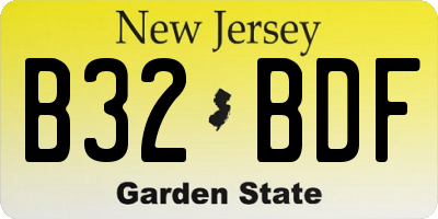 NJ license plate B32BDF