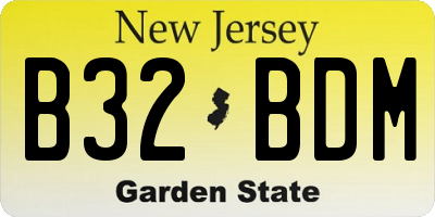NJ license plate B32BDM