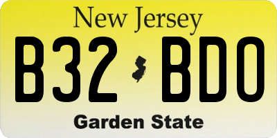 NJ license plate B32BDO